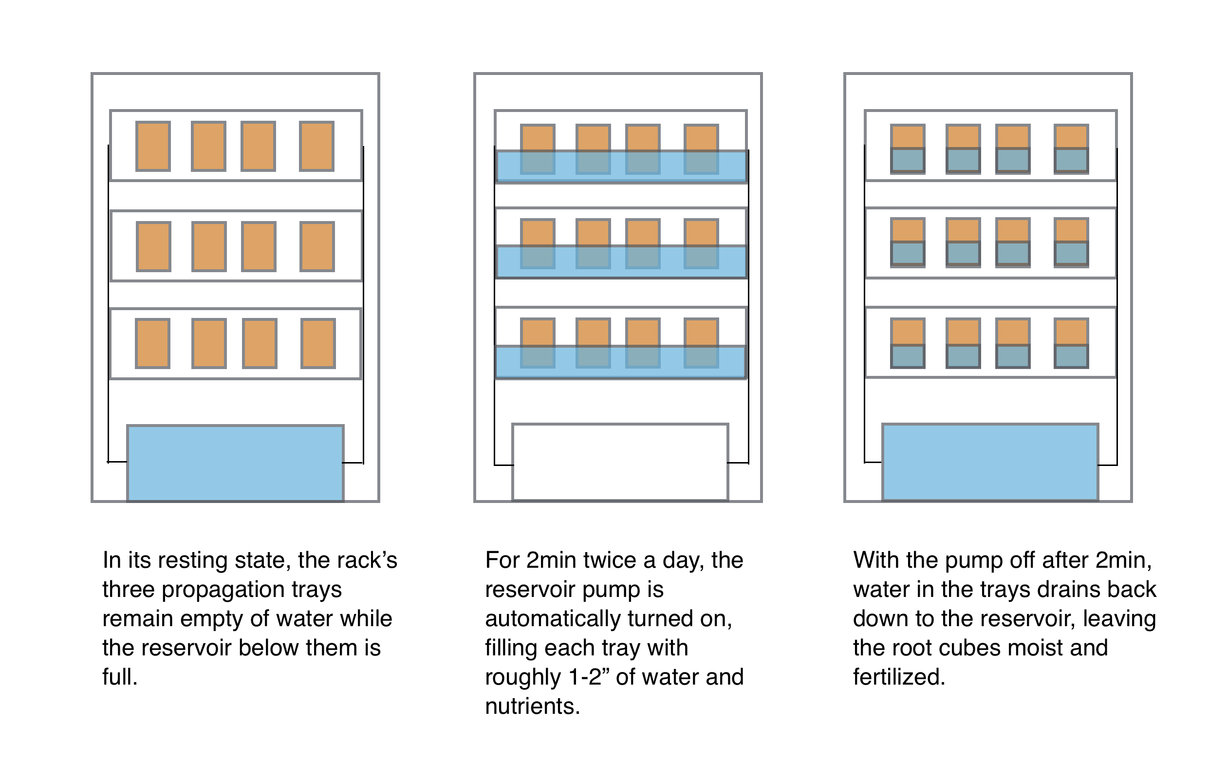 Flood & drain rack